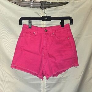 Angel Kiss Beachwear Hot Pink High Waisted Frayed Shorts Size 0